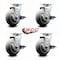 Service Caster 5 Inch Thermoplastic Rubber Swivel Caster Set with Roller Bearings and Brakes SCC-20S520-TPRRD-TLB-4 - alternate 3